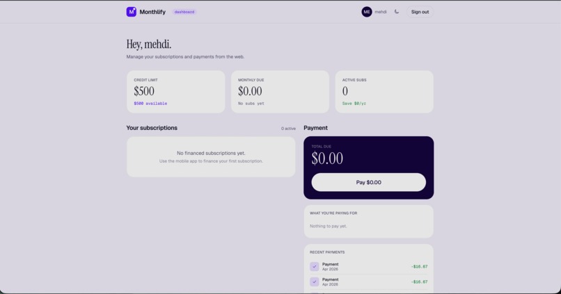 Monthlify – screenshot 2