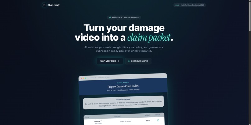 Claim-ready: AI Claims Advocate for Policyholders – screenshot 1