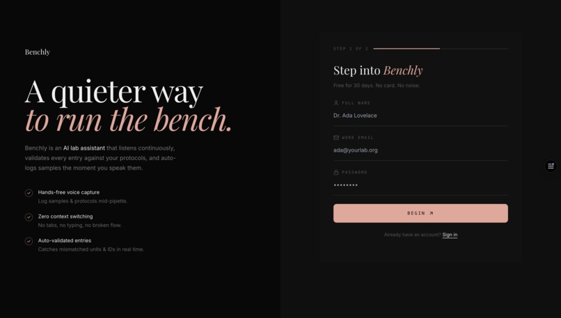Benchly – screenshot 1