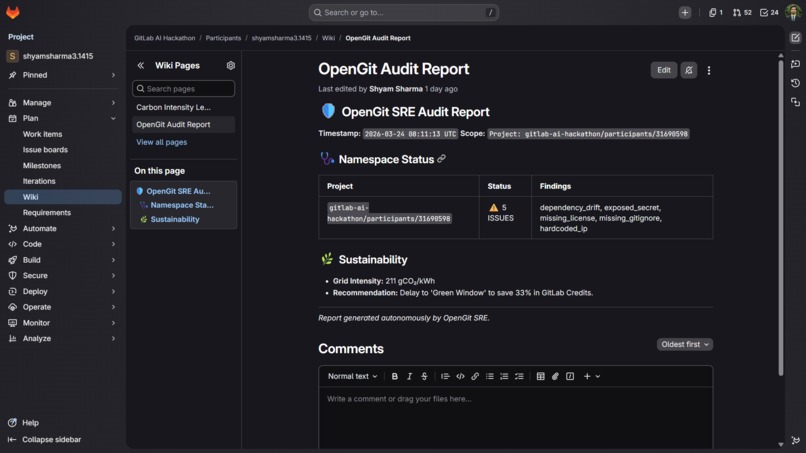OpenGit SRE — Autonomous Namespace Guardian – screenshot 5