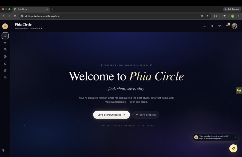 Phia AI Concierge: learns, styles and curates for you – screenshot 1