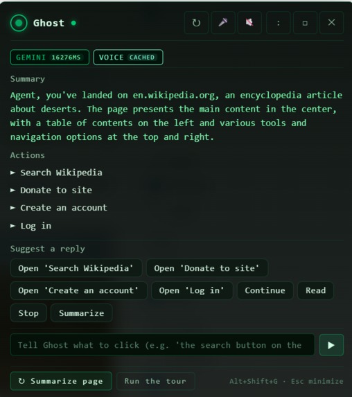 Ghost: spy-grade accessibility for today's web – screenshot 1