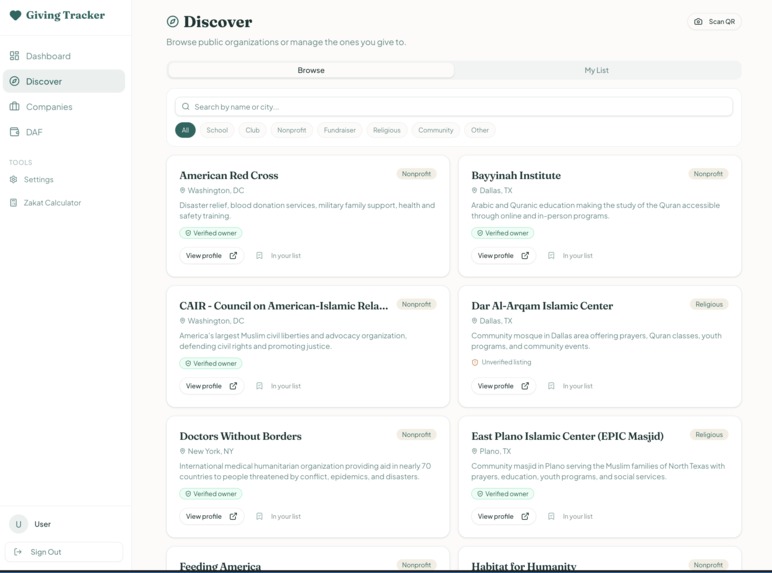 Giving Tracker – screenshot 3