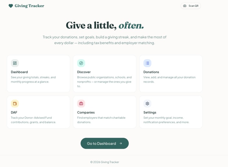 Giving Tracker – screenshot 1