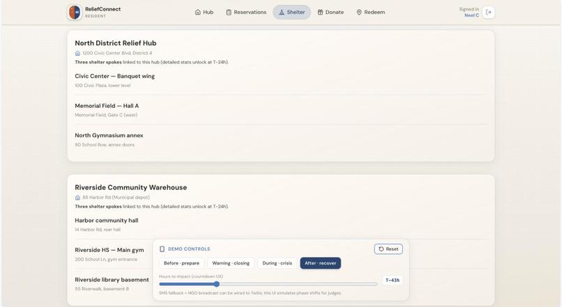ReliefConnect – screenshot 2