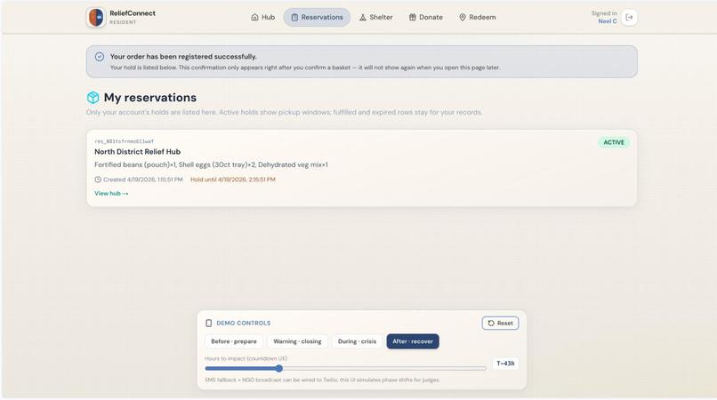 ReliefConnect – screenshot 1