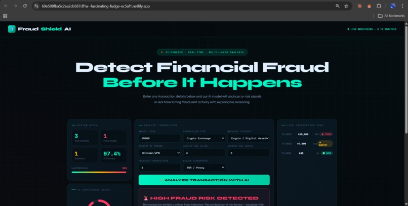 FraudShield AI — Real-Time Financial Fraud Detection – screenshot 2