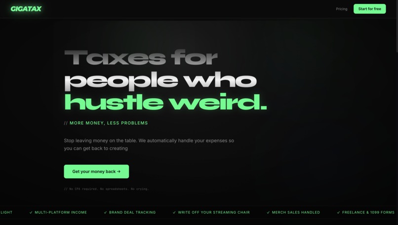 GigATax – screenshot 1