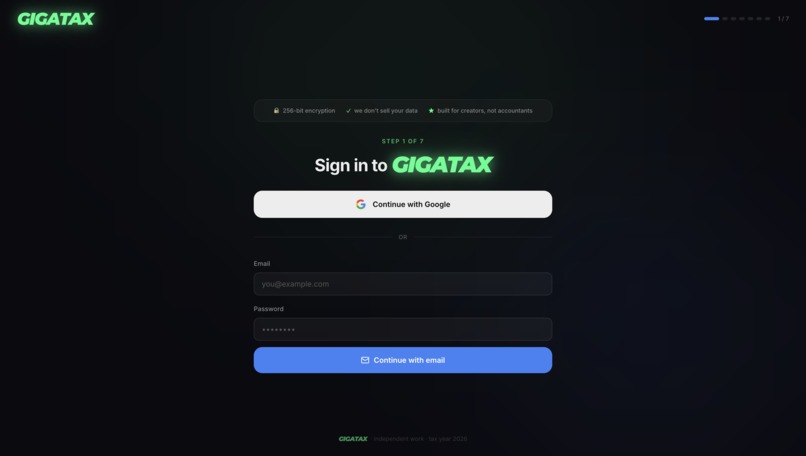 GigATax – screenshot 2