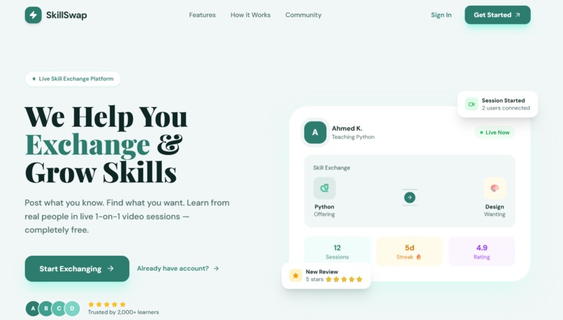 skill-swap – screenshot 1