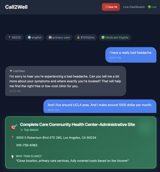Call2Well – screenshot 1