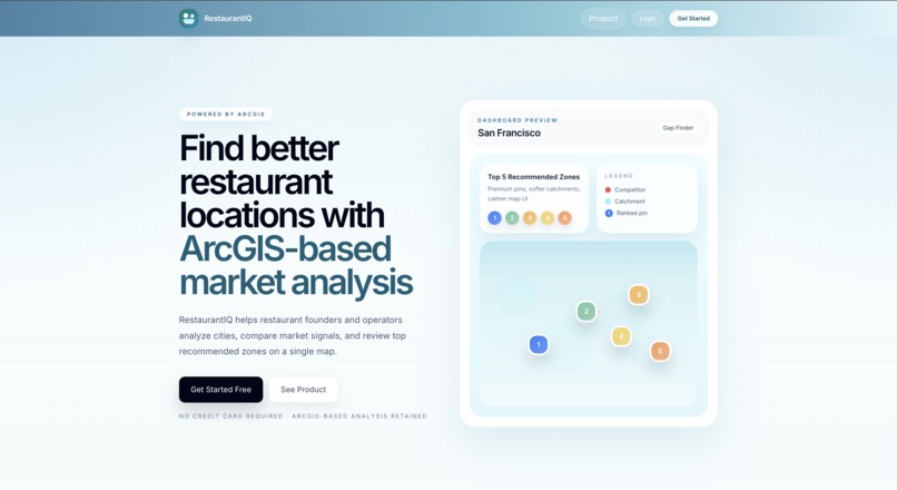 RestaurantIQ — Geospatial Site Selection for Sustainability – screenshot 1