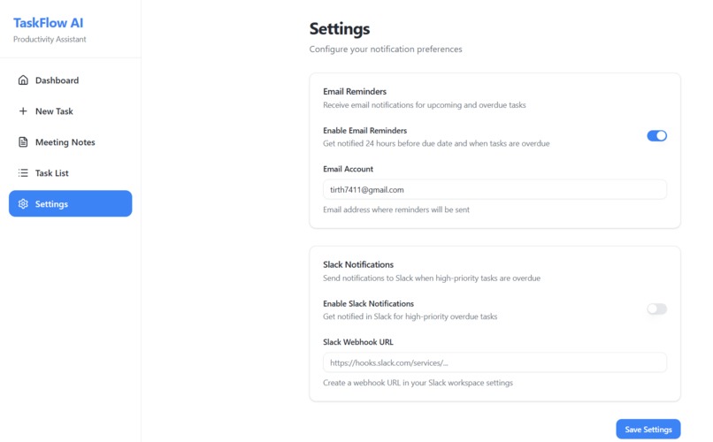 TaskFlow AI – screenshot 2