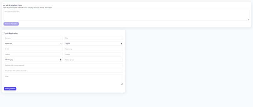 AI-Assisted Job Application Tracker  – screenshot 2