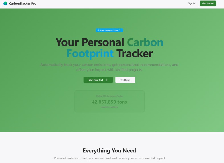 Your Personal CarbonFootprint Tracker – screenshot 1