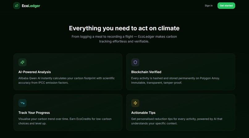 EcoLedger — AI Carbon Tracker with Blockchain Proof – screenshot 3