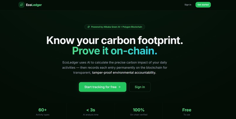 EcoLedger — AI Carbon Tracker with Blockchain Proof – screenshot 4