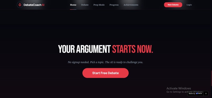 DebateCoach AI — Master the Art of Argument – screenshot 1