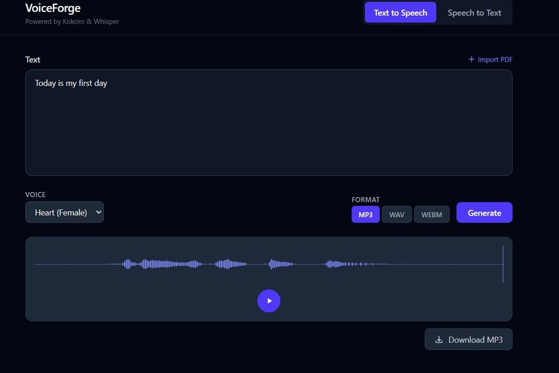 VoiceForge – screenshot 1
