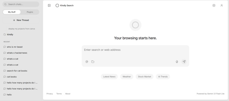 kindly search – screenshot 2