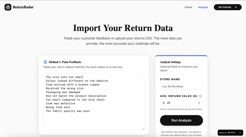 ReturnRadar – screenshot 2