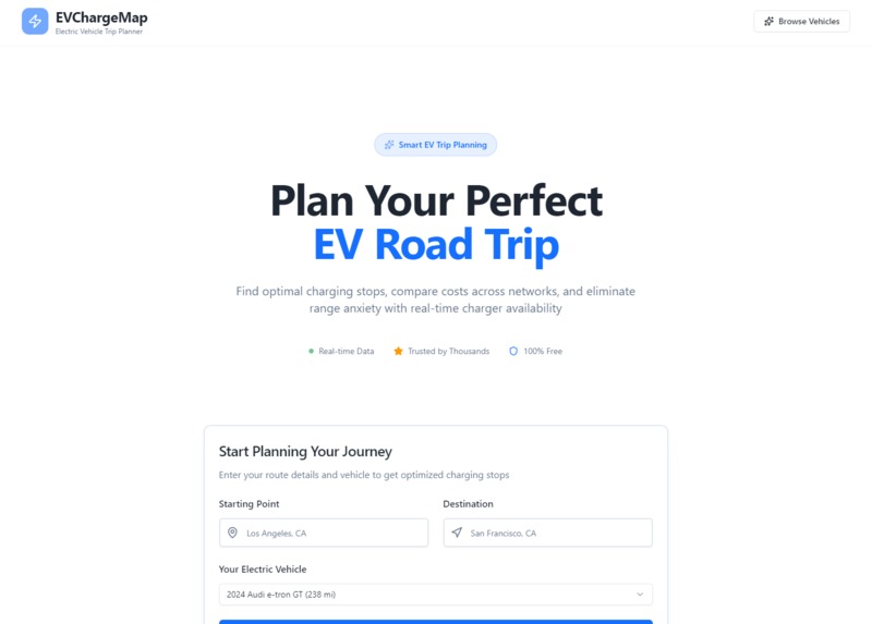 Smart EV Trip Planning – screenshot 1