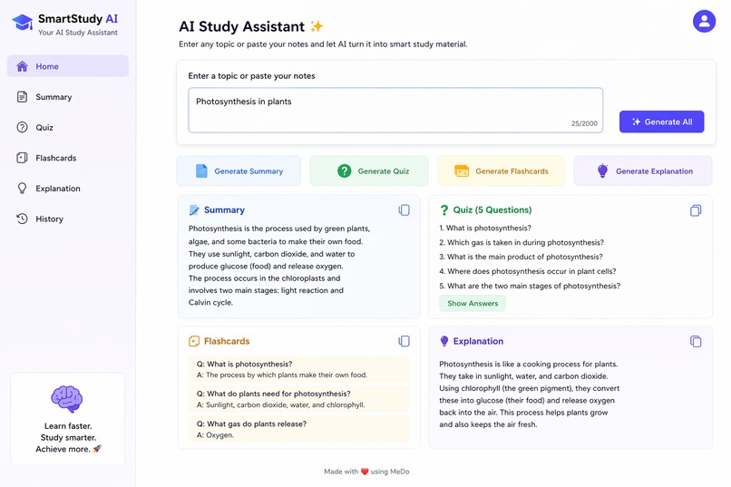 SmartStudy AI – screenshot 1
