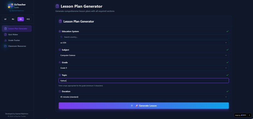 UzTeacher Toolkit — AI Teaching Platform – screenshot 5