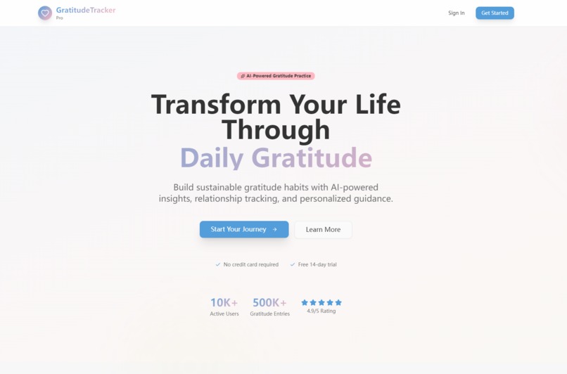 GratitudeTracker Pro – screenshot 1