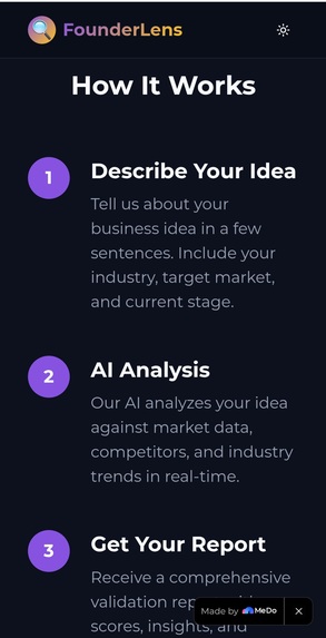 FounderLens – screenshot 2
