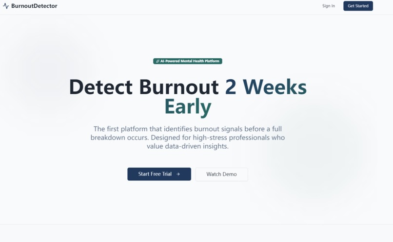 Detect Burnout 2 Weeks Early – screenshot 1