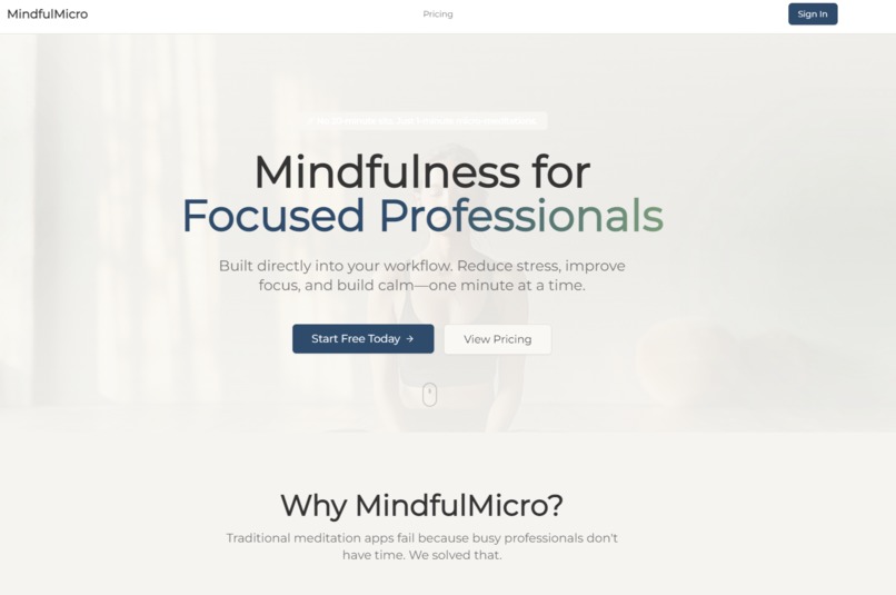 Mindfulness forFocusedProfessionals – screenshot 1