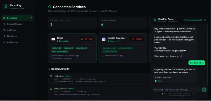 GhostKey  Zero-Trust Token Management for AI Agents – screenshot 1