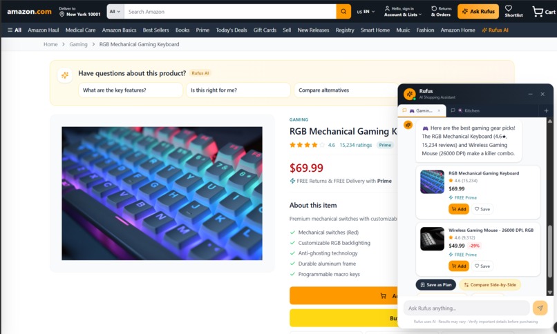 Amazon Rufus AI Redesign  – screenshot 2