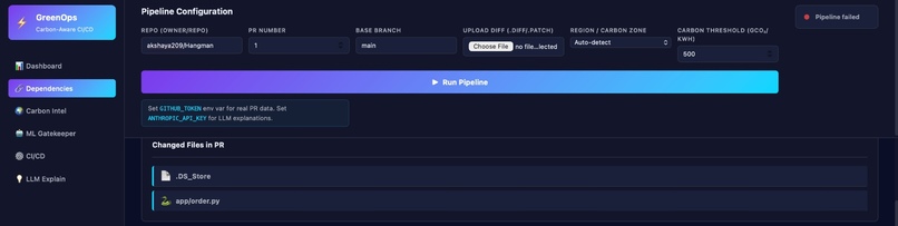 Ai powered  Carbon aware CI/CD pipeline optimiser  – screenshot 2