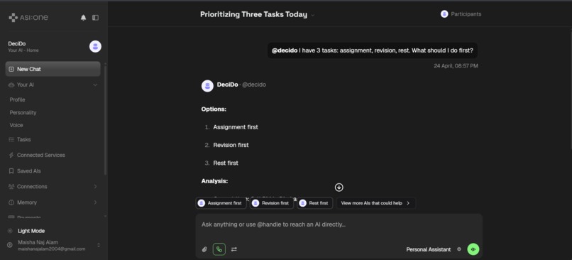 Decido: The AI Decision Copilot – screenshot 1