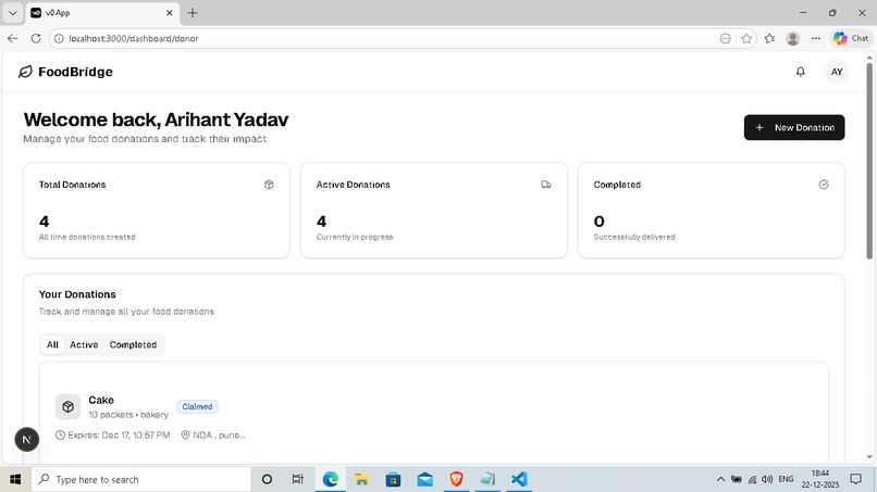 FoodBridge: Hyper-Local Logistics for Food Security – screenshot 4