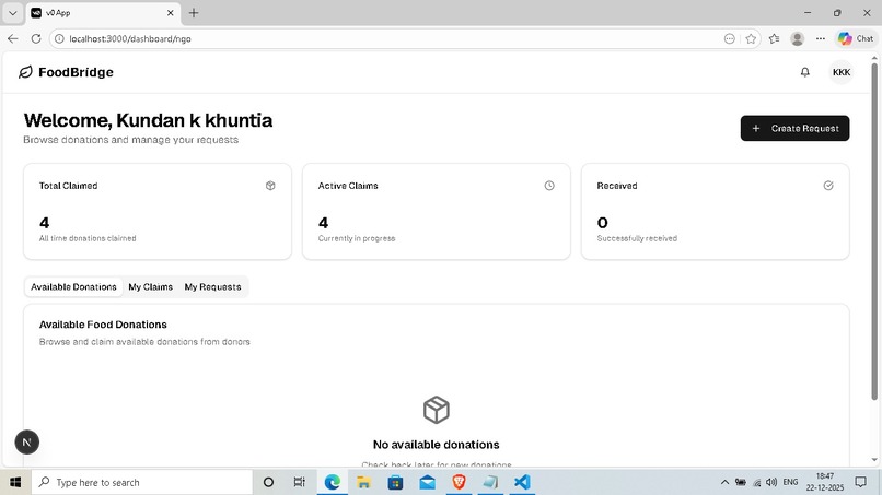 FoodBridge: Hyper-Local Logistics for Food Security – screenshot 6