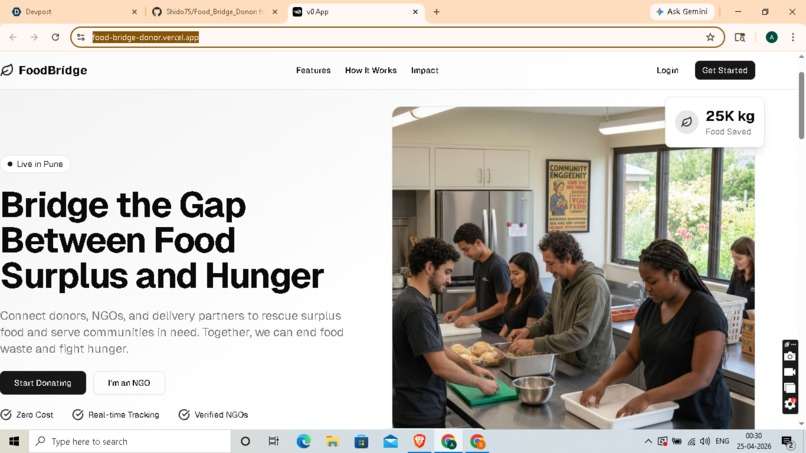 FoodBridge: Real-time Surplus Food & Nutrition Network – screenshot 1