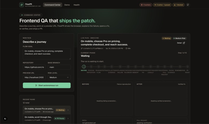 FlowPR – screenshot 1