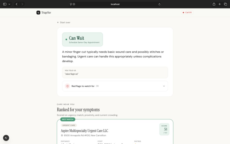 TriageNav – screenshot 2