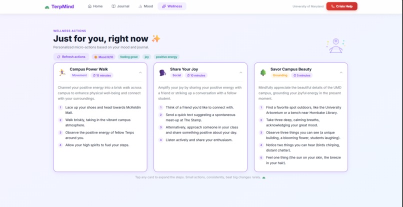 TerpMind - Mental Wellness Companion for UMD Students – screenshot 4