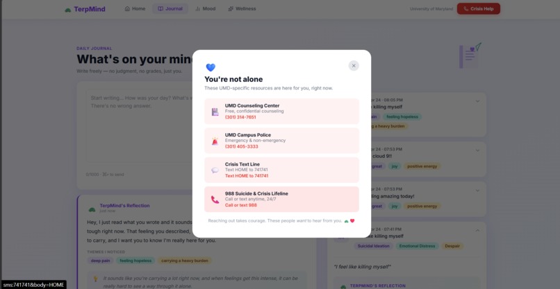 TerpMind - Mental Wellness Companion for UMD Students – screenshot 5