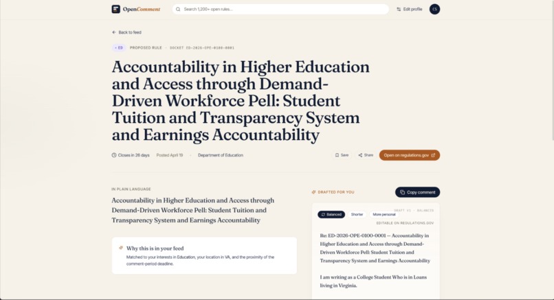 OpenComment – screenshot 2
