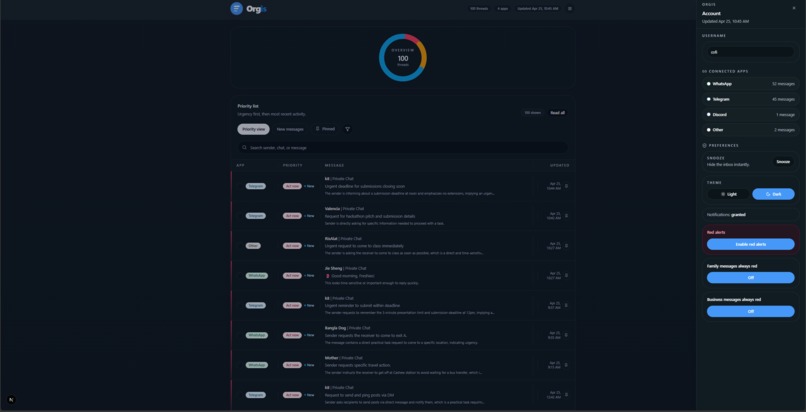 Orgis (Organised Real-time Global Inbox System) – screenshot 5