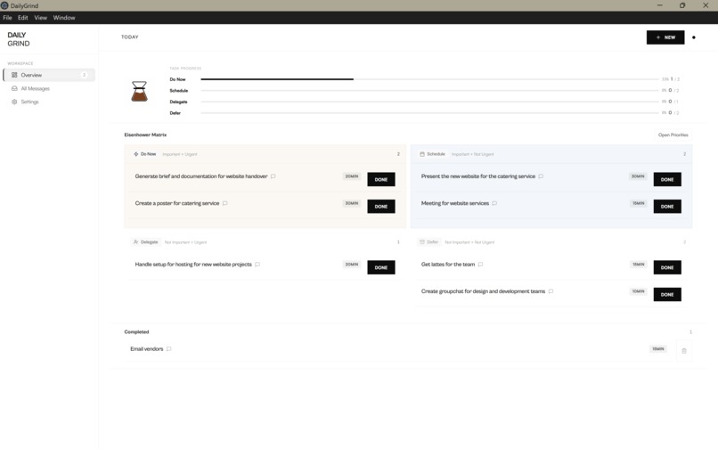 Daily Grind / Task prioritisation & breakdown – screenshot 4