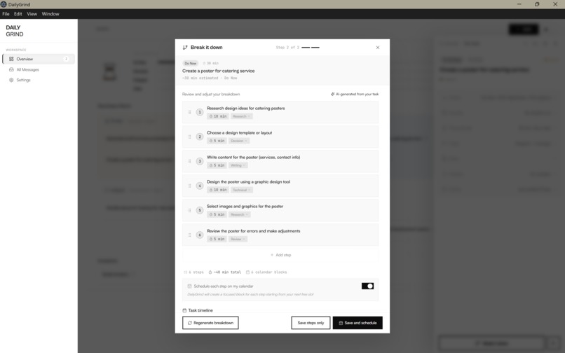 Daily Grind / Task prioritisation & breakdown – screenshot 6