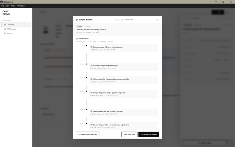 Daily Grind / Task prioritisation & breakdown – screenshot 7