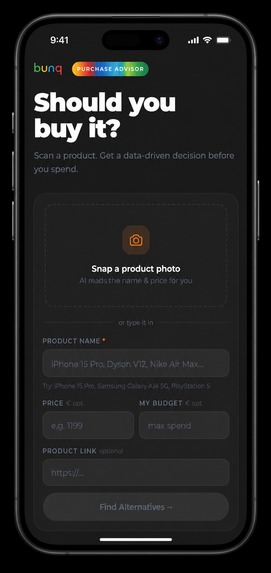 bunq Purchase Advisor – screenshot 2