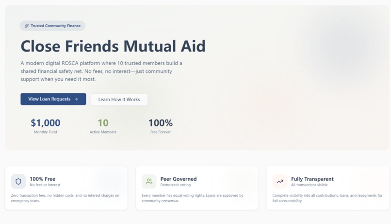 Close Friends Mutual Aid – screenshot 1